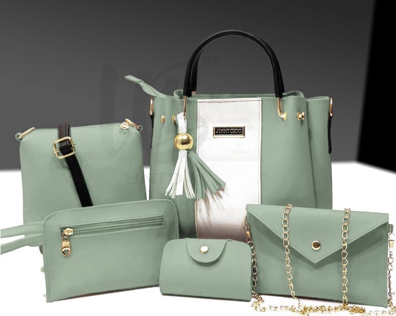5-Piece Jimmy Choo Bag Combo | Main Bag, Sling, Pouch, Envelope Sling & Card Holder | Pink R